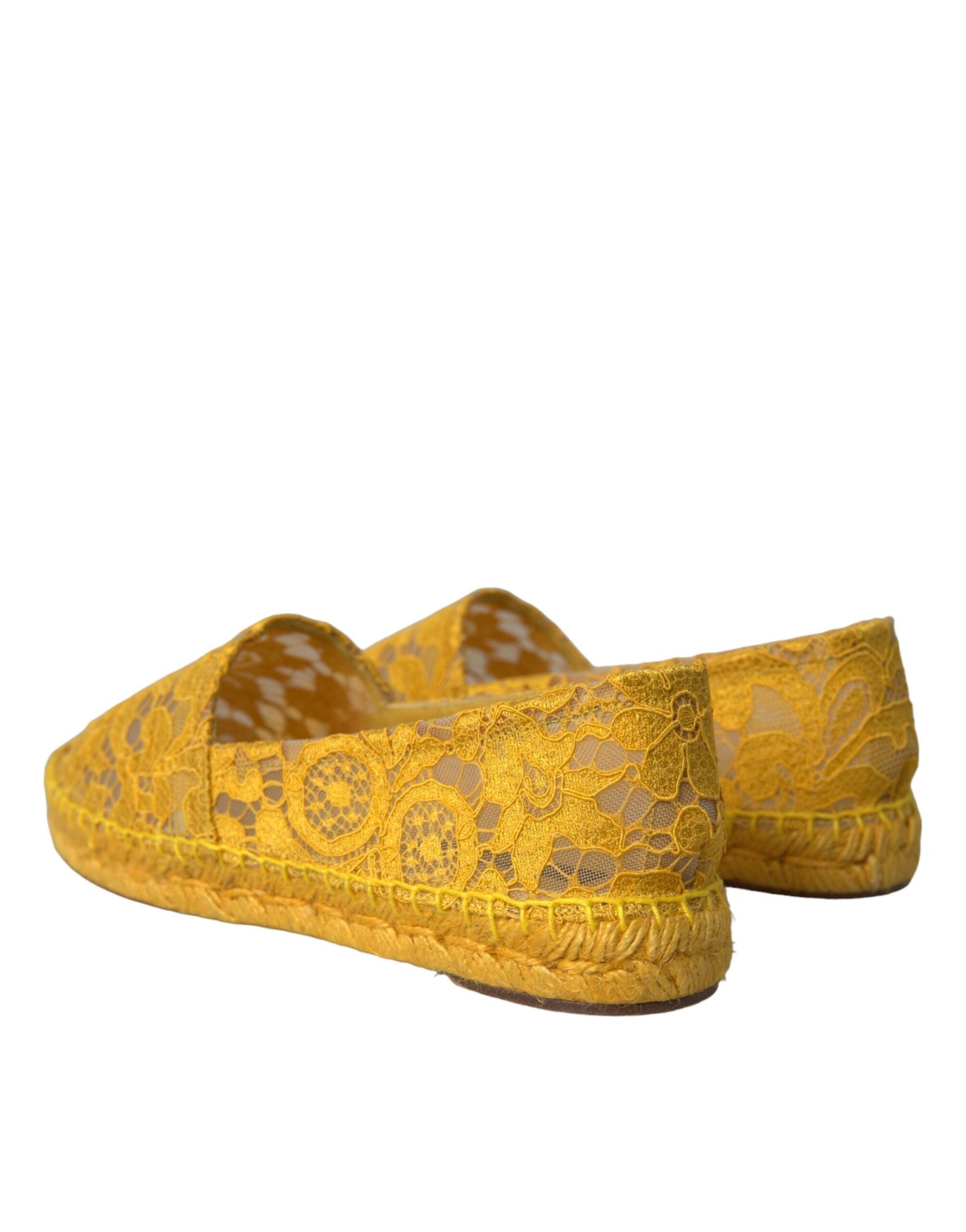 Лофери Dolce &amp; Gabbana, жовті Taormina Lace Espadrille Loafers