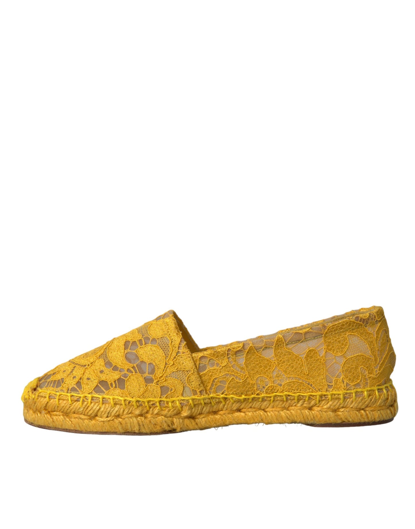 Лофери Dolce &amp; Gabbana, жовті Taormina Lace Espadrille Loafers