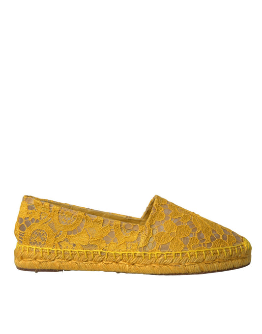 Лофери Dolce &amp; Gabbana, жовті Taormina Lace Espadrille Loafers