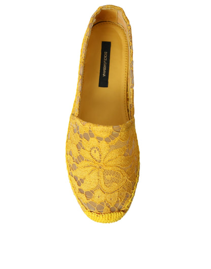 Лофери Dolce &amp; Gabbana, жовті Taormina Lace Espadrille Loafers