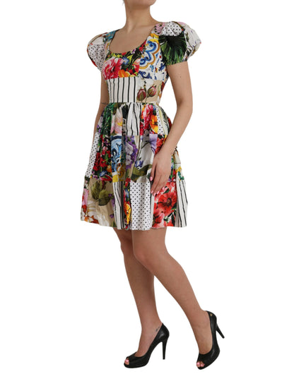 Бавовняна міні-сукня Dolce &amp; Gabbana у стилі печворк