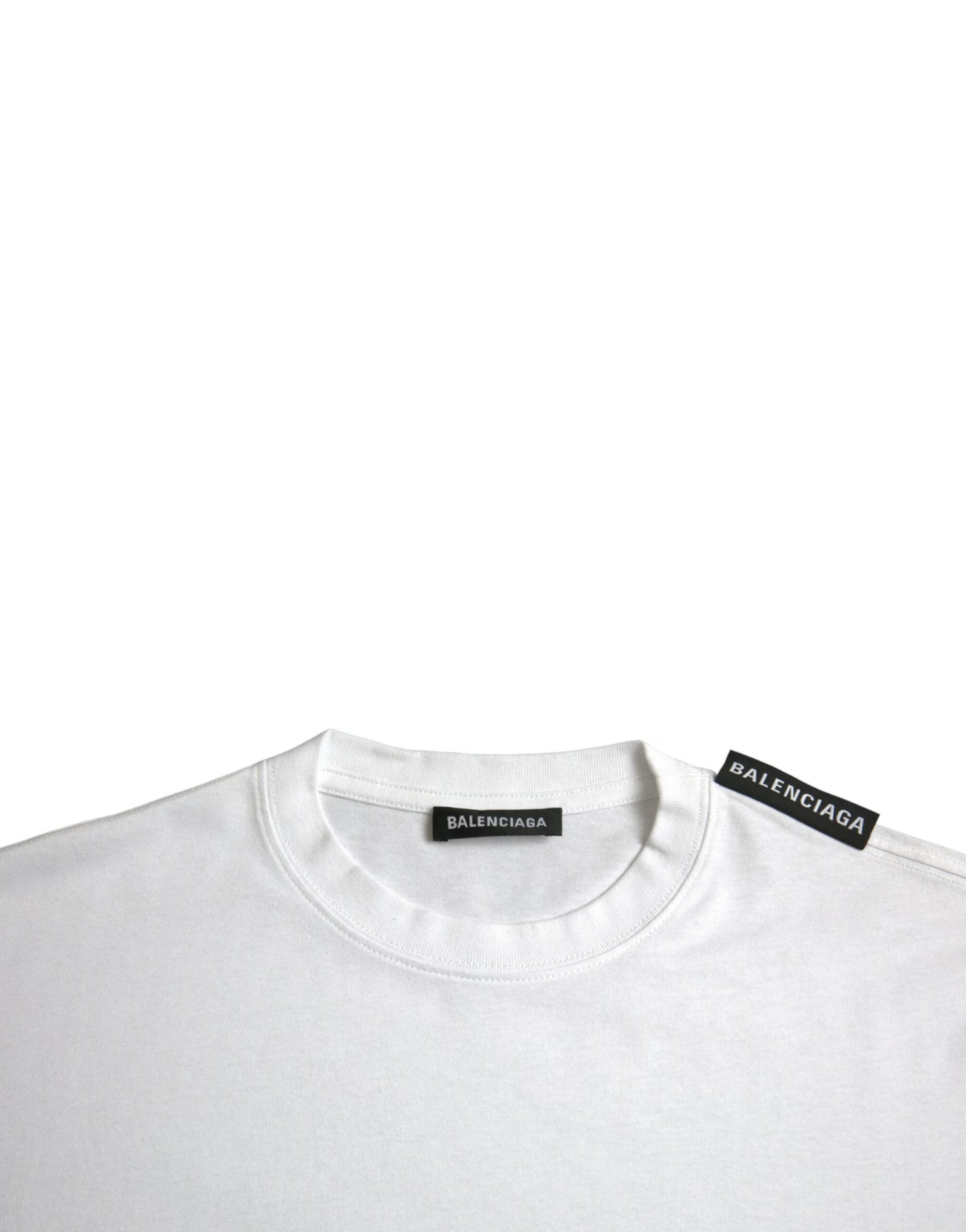 Футболка Balenciaga Off White з бавовняного трикотажу з круглим вирізом