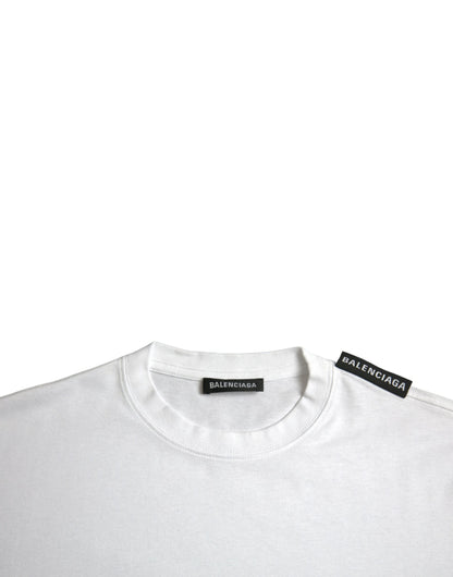 Футболка Balenciaga Off White з бавовняного трикотажу з круглим вирізом