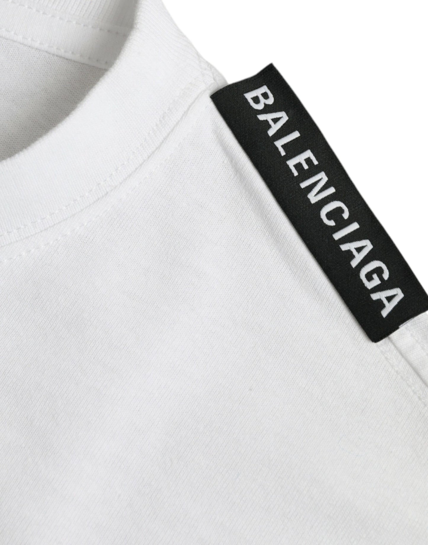 Футболка Balenciaga Off White з бавовняного трикотажу з круглим вирізом