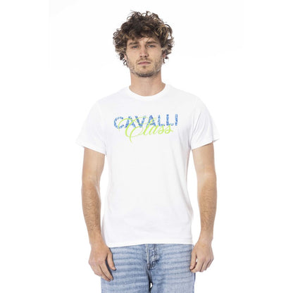 Чоловіча біла бавовняна футболка Cavalli Class