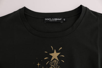 Смарагдово-зелена бавовняна футболка Dolce &amp; Gabbana з принтом 2017 року