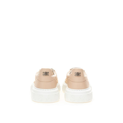 Бежеві шкіряні кросівки Casadei Chic