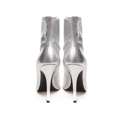 Срібні шкіряні черевики Giuseppe Zanotti