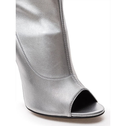Срібні шкіряні черевики Giuseppe Zanotti