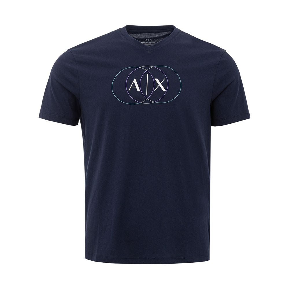 Витончена синя бавовняна футболка Armani Exchange для чоловіків