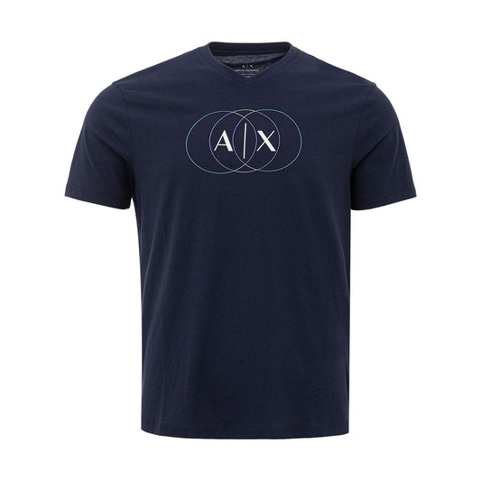 Витончена синя бавовняна футболка Armani Exchange для чоловіків