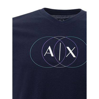 Витончена синя бавовняна футболка Armani Exchange для чоловіків