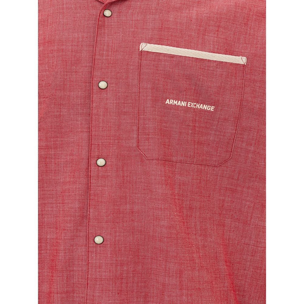 Бавовняна класична чоловіча сорочка Armani Exchange Crimson
