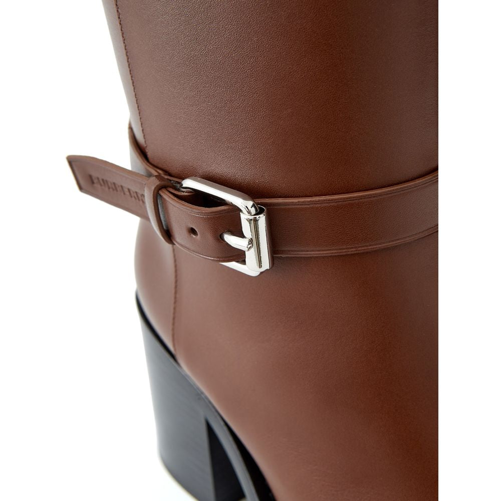 Коричневі шкіряні черевики Burberry