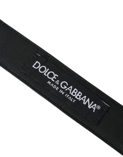 Чоловічий ремінь Dolce &amp; Gabbana з темно-коричневої перфорованої шкіри з металевою пряжкою