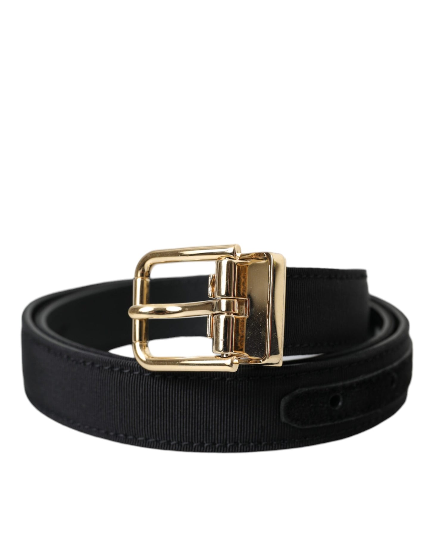 Чоловічий ремінь із металевою пряжкою Dolce &amp; Gabbana Black Gros Grain Gold