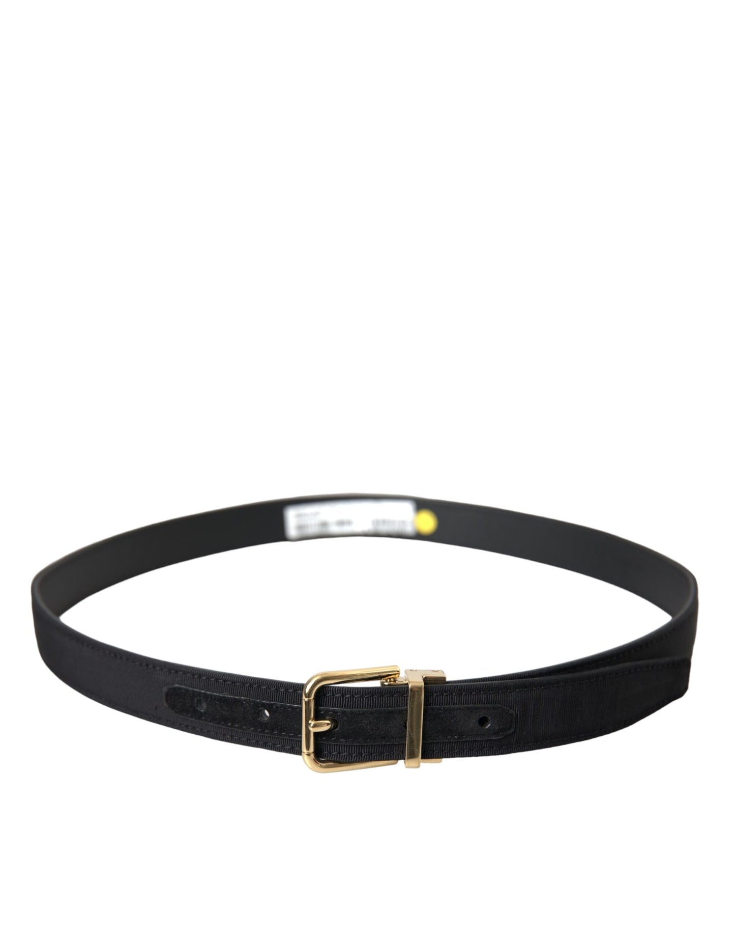 Чоловічий ремінь із металевою пряжкою Dolce &amp; Gabbana Black Gros Grain Gold