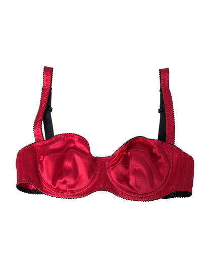 Нижня білизна Dolce &amp; Gabbana Bordeaux Silk Stretch Balconcino Bra