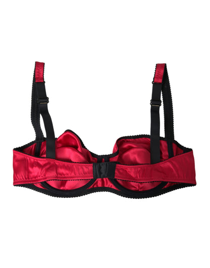 Нижня білизна Dolce &amp; Gabbana Bordeaux Silk Stretch Balconcino Bra