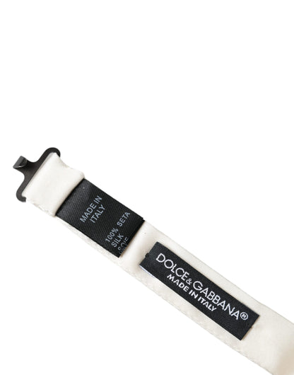 Чоловіча краватка-метелик Dolce &amp; Gabbana Off White Silk з регульованою шиєю