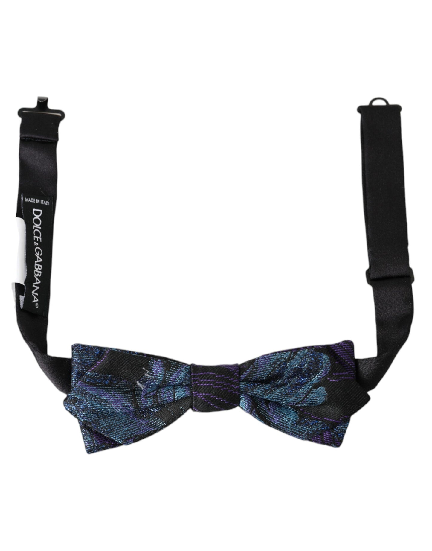 Чоловіча краватка-метелик Dolce &amp; Gabbana Black Blue Brocade з регульованою шиєю