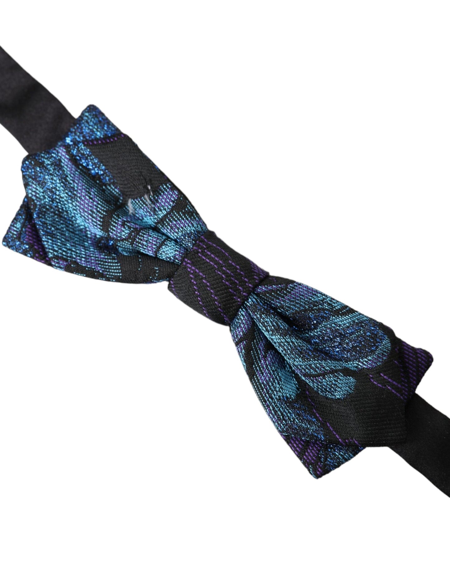 Чоловіча краватка-метелик Dolce &amp; Gabbana Black Blue Brocade з регульованою шиєю