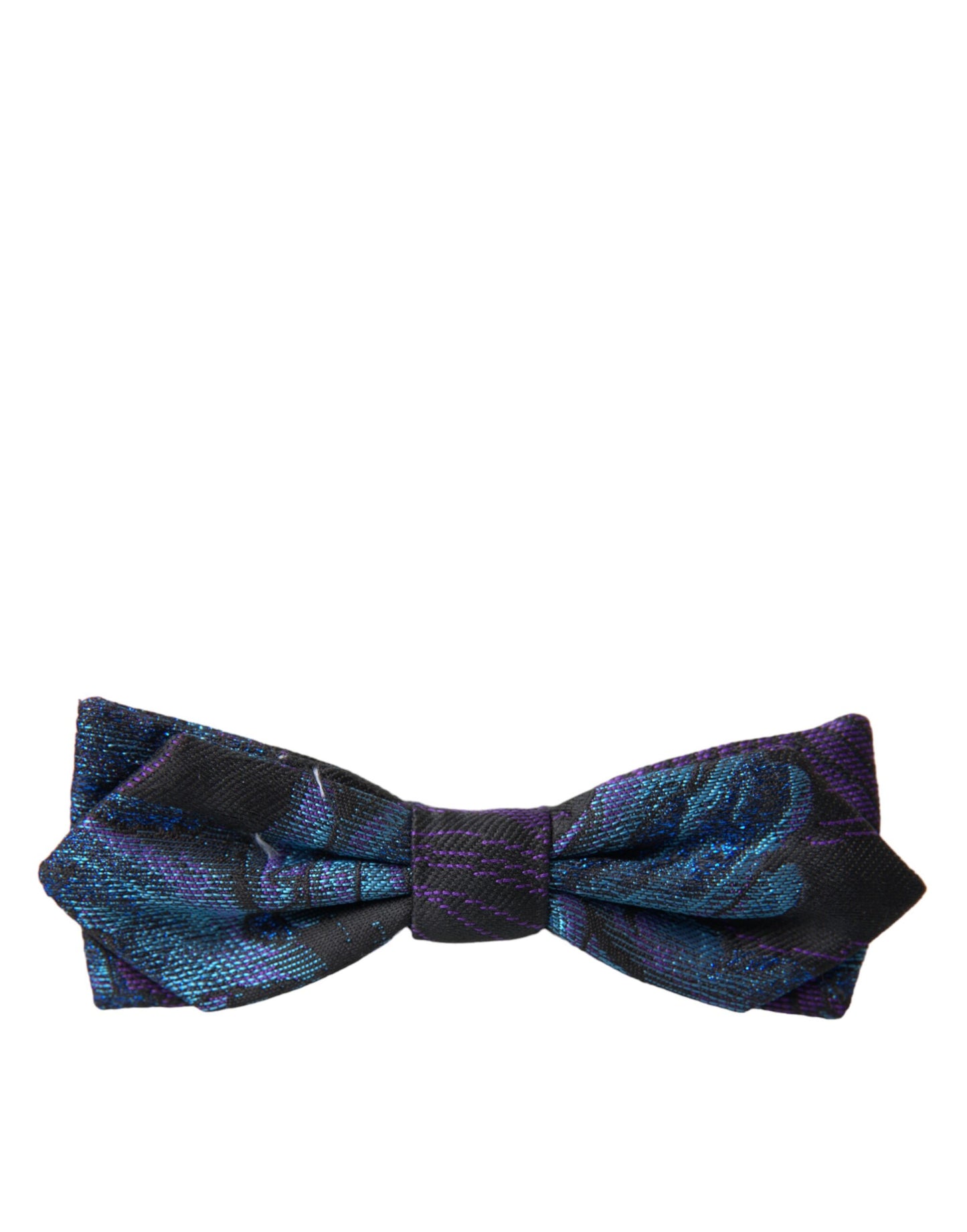 Чоловіча краватка-метелик Dolce &amp; Gabbana Black Blue Brocade з регульованою шиєю