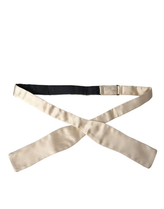 Dolce &amp; Gabbana Beige Silk Slim Чоловіча краватка-метелик