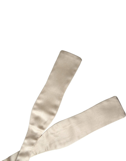 Dolce &amp; Gabbana Beige Silk Slim Чоловіча краватка-метелик