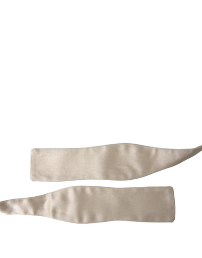 Dolce &amp; Gabbana Beige Silk Slim Чоловіча краватка-метелик