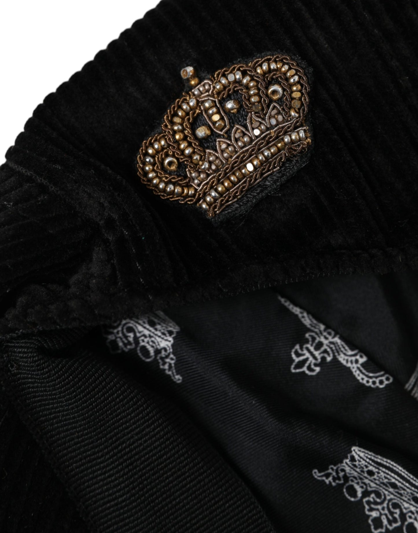 Чорний вельветовий чоловічий капелюх із короною Dolce &amp; Gabbana