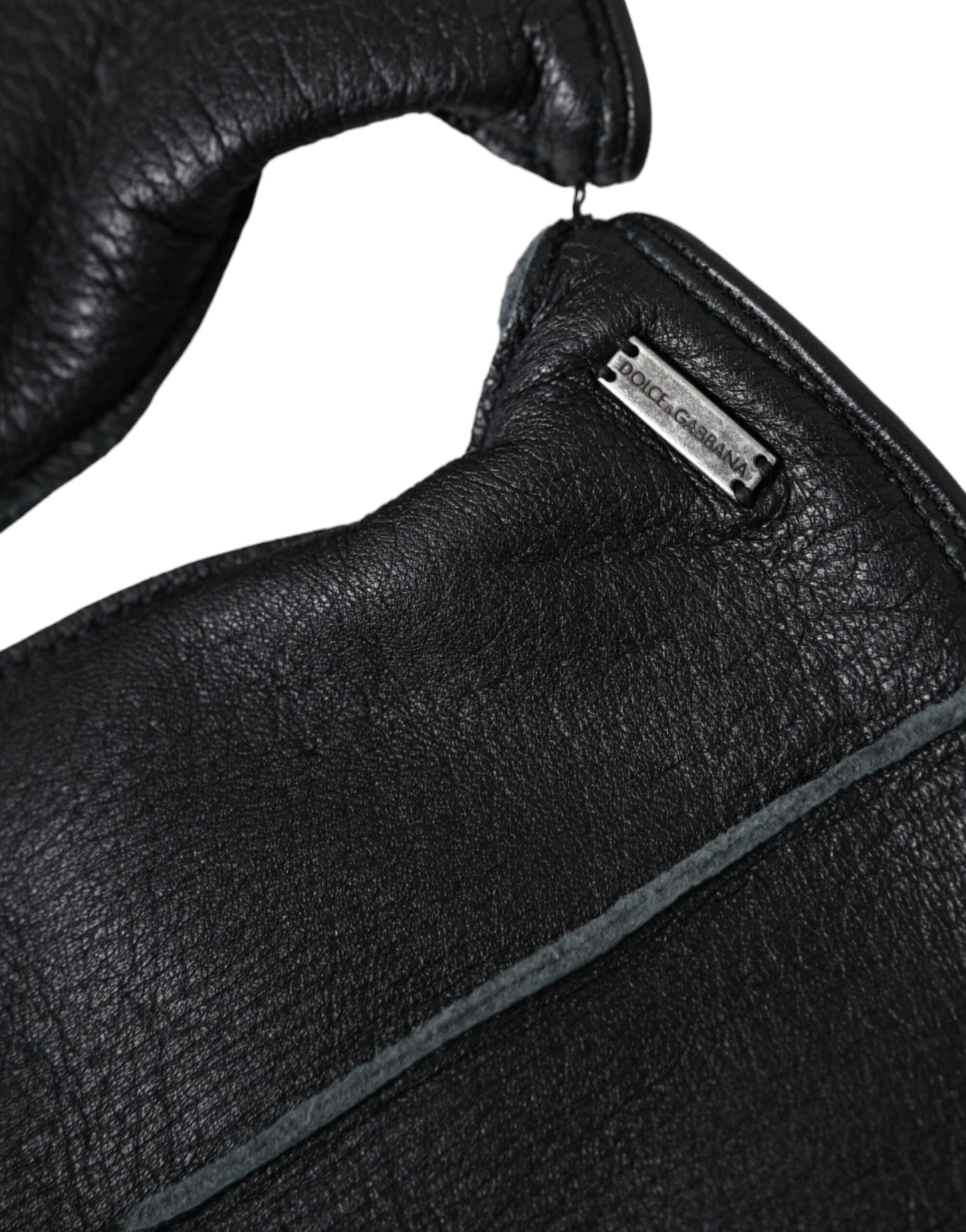 Шкіряні рукавички Dolce &amp; Gabbana Black Deer до зап'ястка