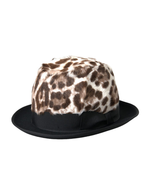 Жіноча капелюх Dolce &amp; Gabbana Multicolor Leopard Fedora