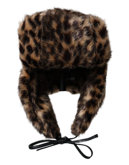 Жіноча шапка Dolce &amp; Gabbana Multicolor Leopard Hunter Trapper