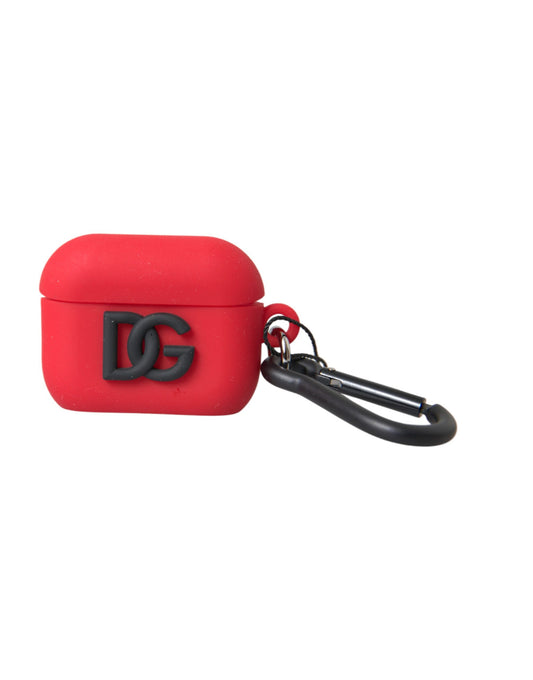 Чохол для Airpods з тисненням логотипу Dolce &amp; Gabbana Red Silicone Rubber