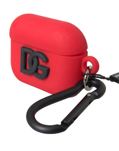 Чохол для Airpods з тисненням логотипу Dolce &amp; Gabbana Red Silicone Rubber