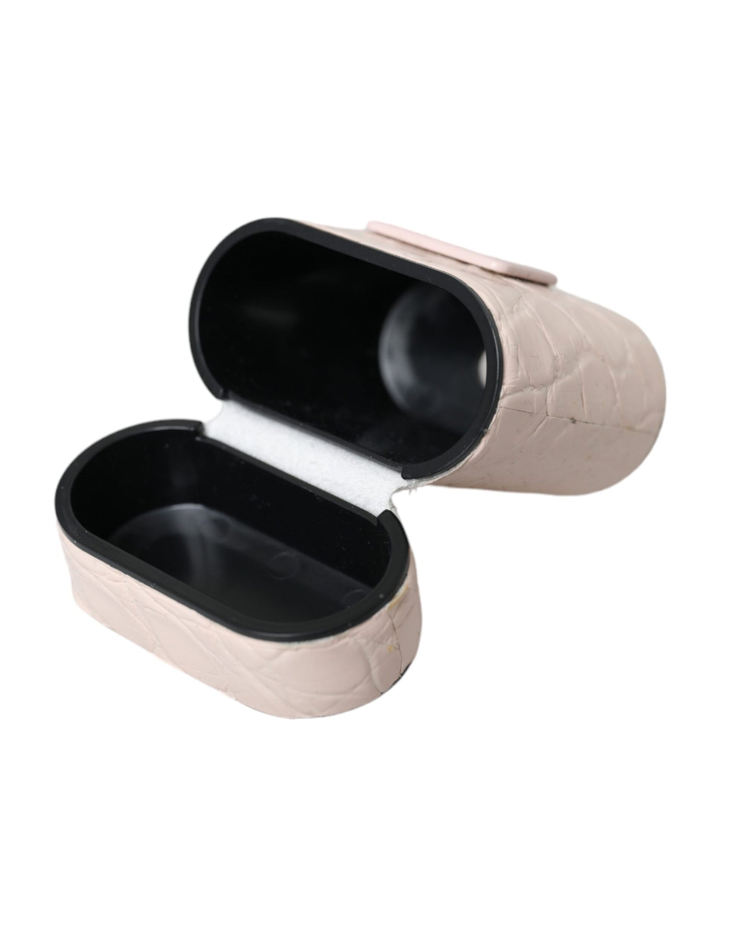 Світло-рожевий шкіряний футляр Dolce &amp; Gabbana з металевим логотипом і накладкою Airpods