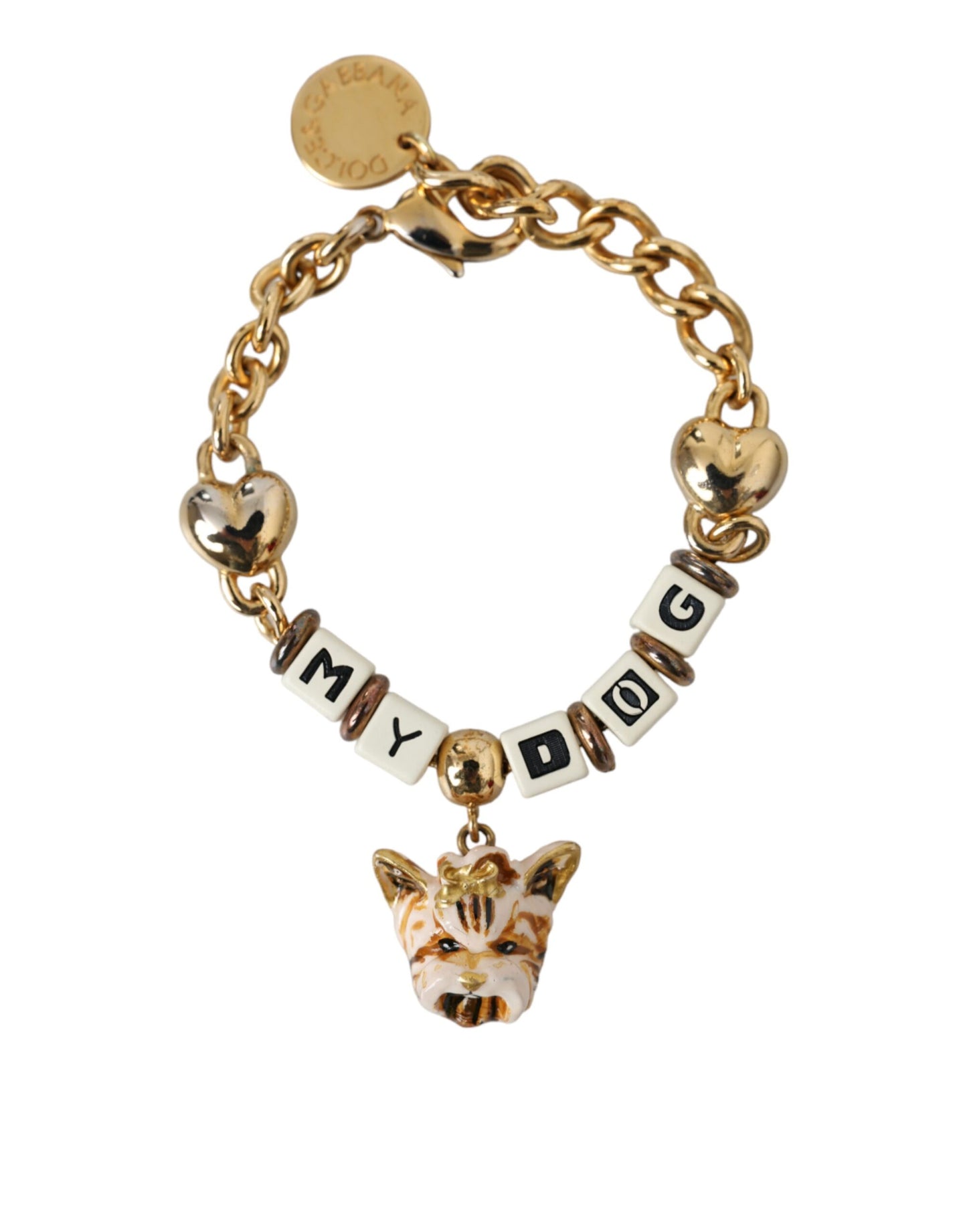 Золотий латунний ланцюжок Dolce &amp; Gabbana MY DOG Браслет-серце