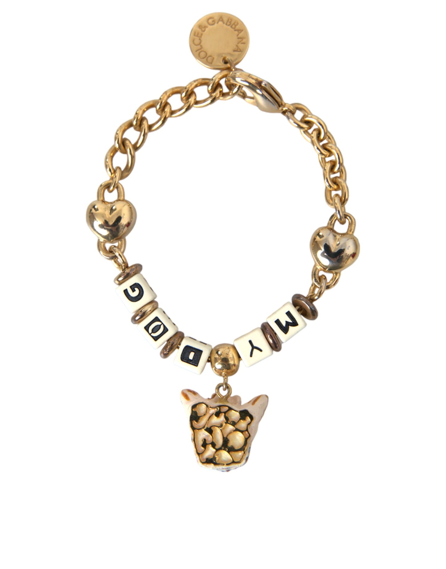 Золотий латунний ланцюжок Dolce &amp; Gabbana MY DOG Браслет-серце
