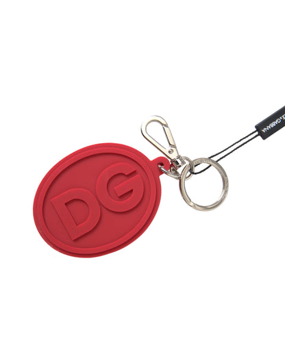 Брелок Dolce &amp; Gabbana Red Rubber DG зі срібним латунним металевим брелоком