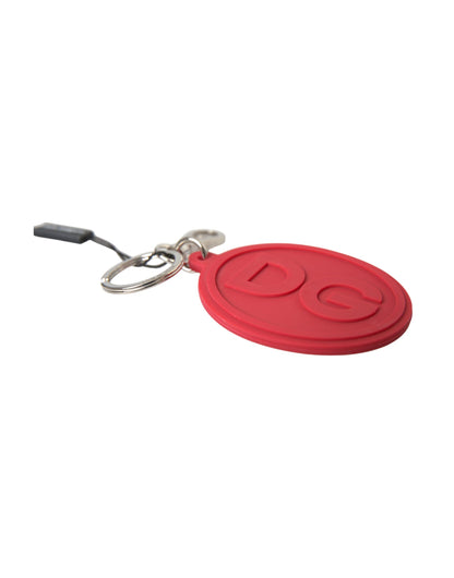 Брелок Dolce &amp; Gabbana Red Rubber DG зі срібним латунним металевим брелоком