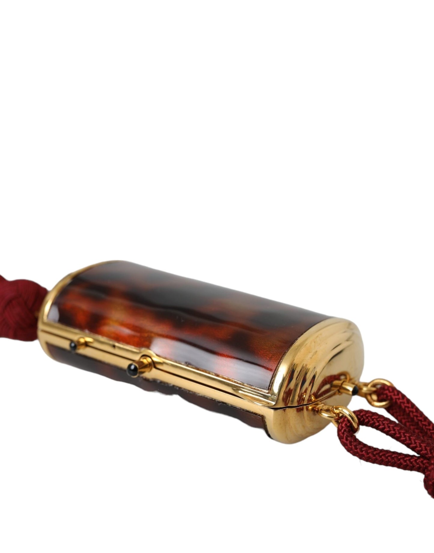 Сумка-тримач для макіяжу Dolce &amp; Gabbana Brown Leopard Mini Mirror Tassel