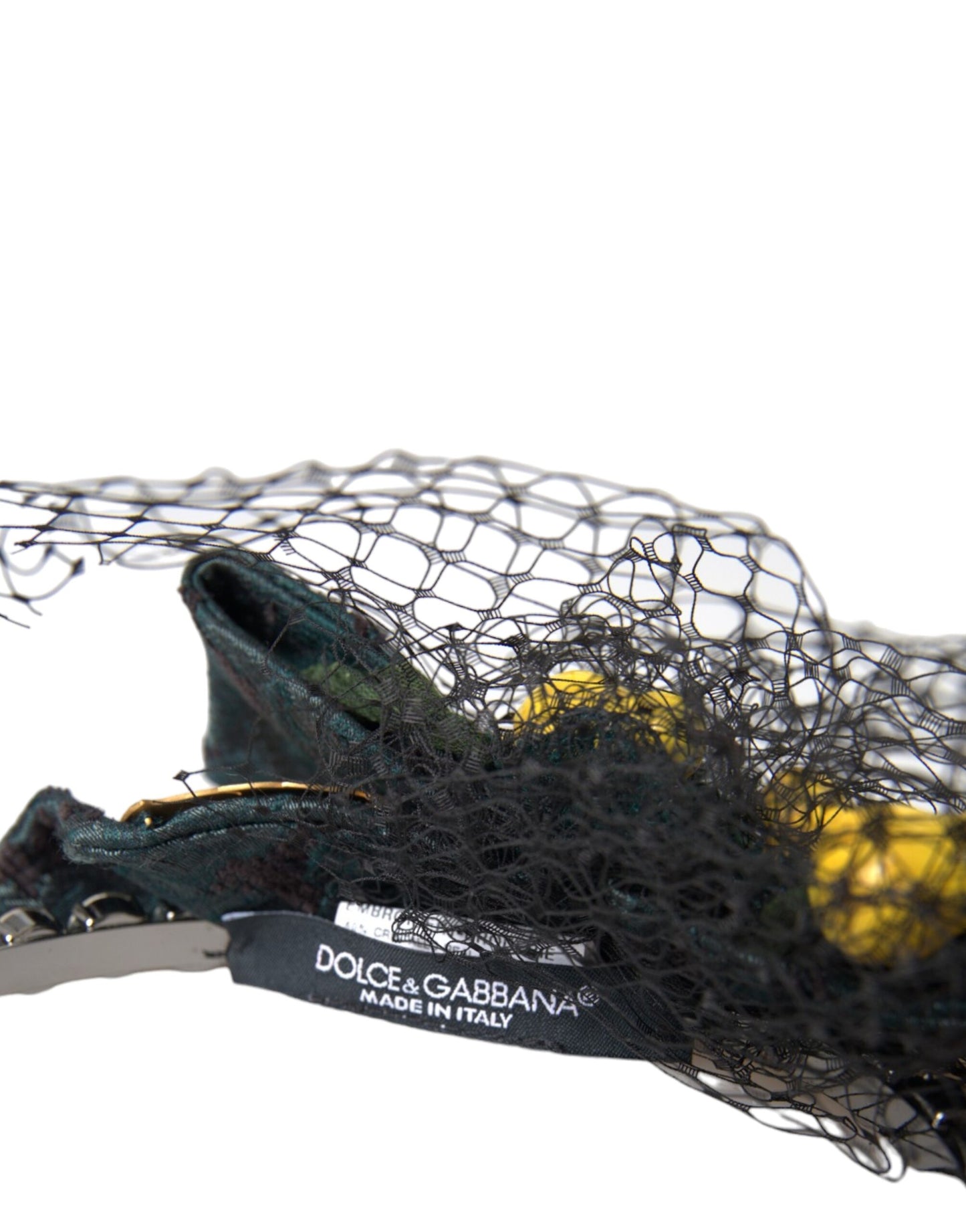 Dolce &amp; Gabbana Black Lemons Sicily Purple Crystal Net Diadem