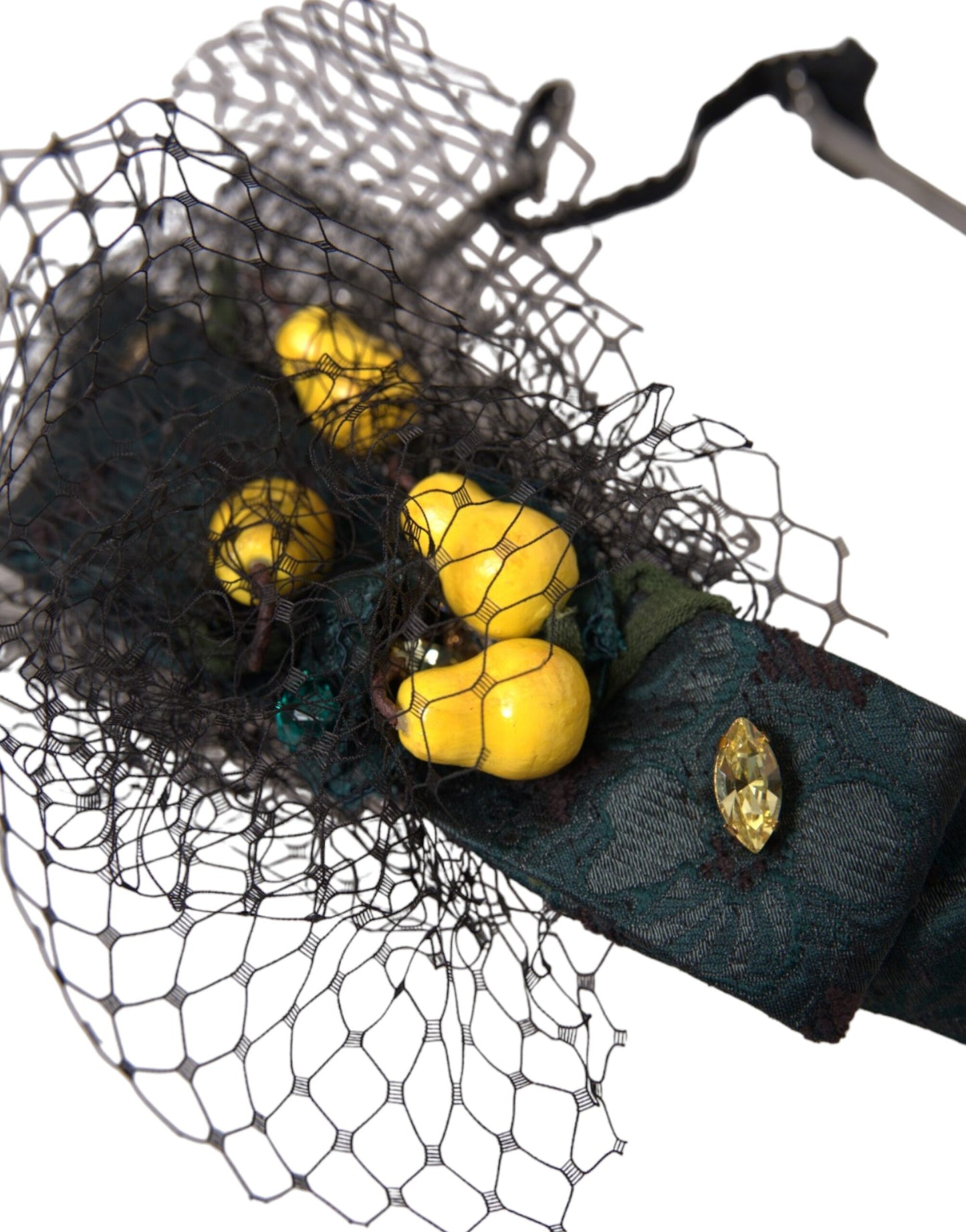 Dolce &amp; Gabbana Black Lemons Sicily Purple Crystal Net Diadem