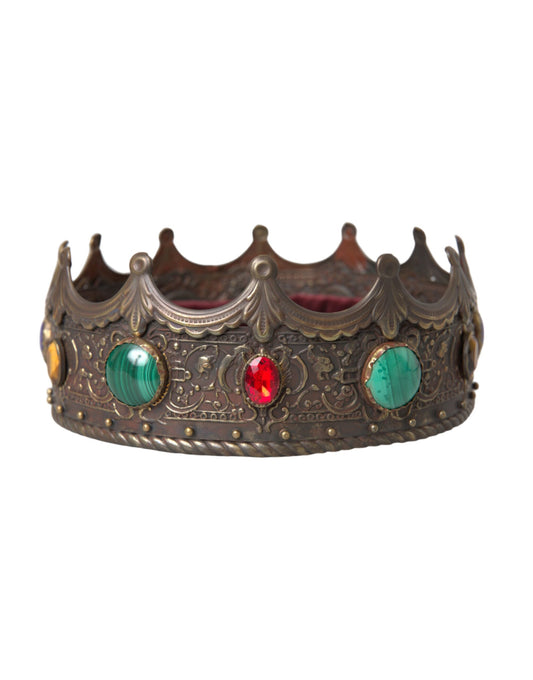 Капелюх із діадемою Dolce &amp; Gabbana Bronze Brass Multicolor Crystal Crown