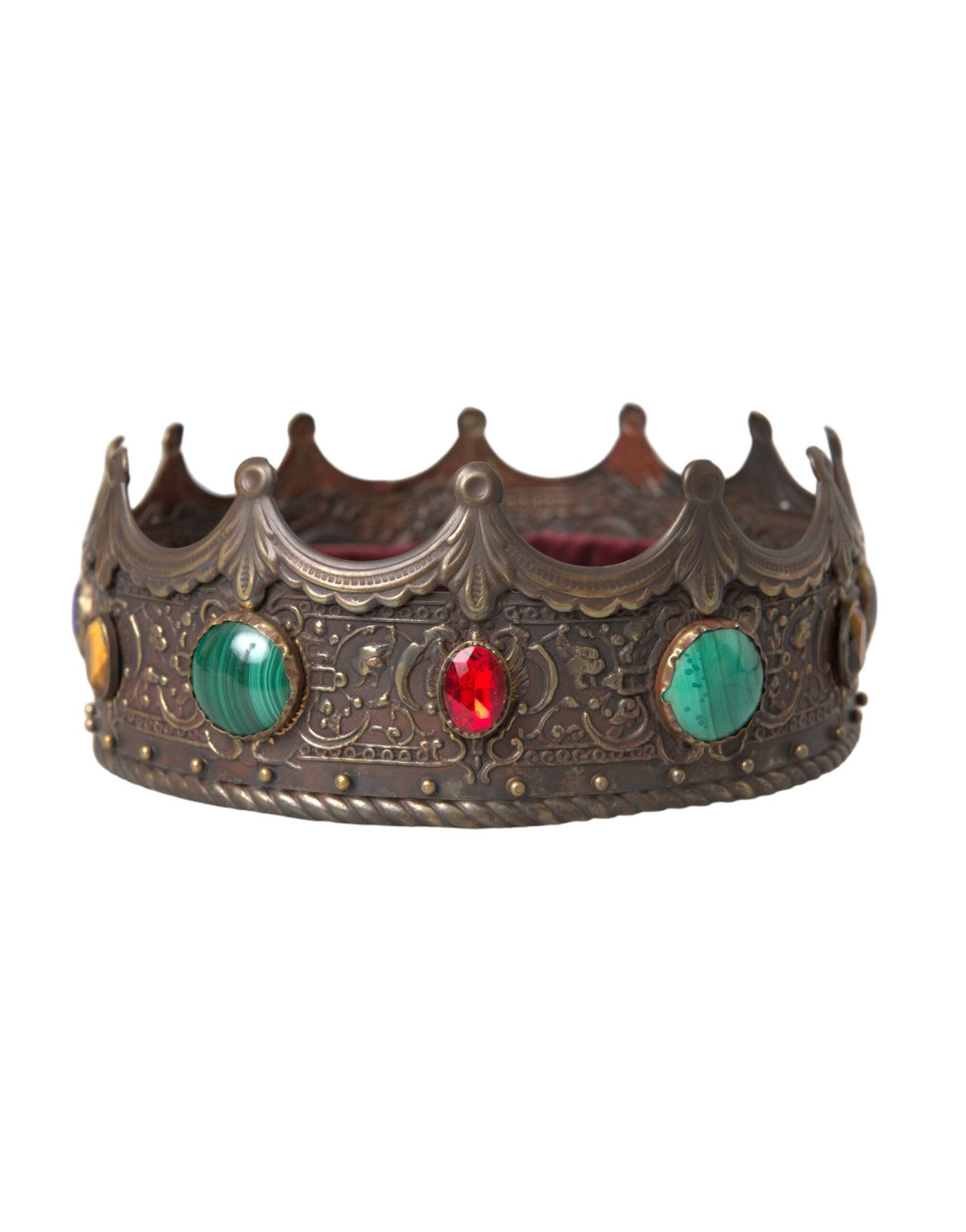Капелюх із діадемою Dolce &amp; Gabbana Bronze Brass Multicolor Crystal Crown