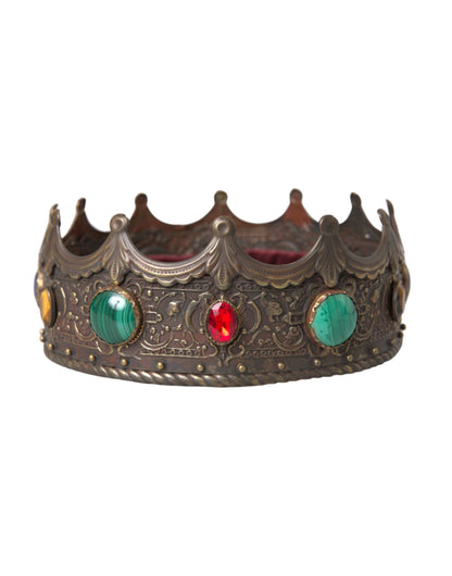 Капелюх із діадемою Dolce &amp; Gabbana Bronze Brass Multicolor Crystal Crown