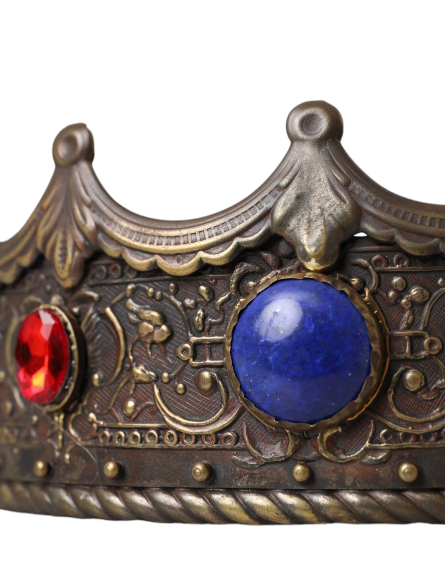 Капелюх із діадемою Dolce &amp; Gabbana Bronze Brass Multicolor Crystal Crown