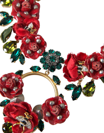 Намисто Dolce &amp; Gabbana із золотим латунним ланкою з ланцюгом із троянди та кришталем