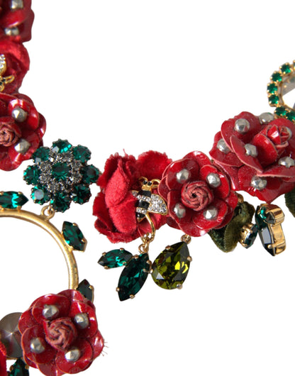 Намисто Dolce &amp; Gabbana із золотим латунним ланкою з ланцюгом із троянди та кришталем